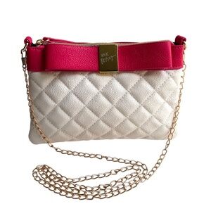 Betsey Johnson Quilted Crossbody Clutch Bag with Bow